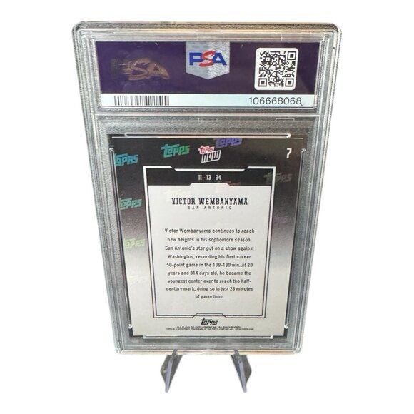 2024 TOPPS NOW #7 VICTOR WEMBANYAMA 50 Point Scorer PSA 10 - Picture 2 of 2